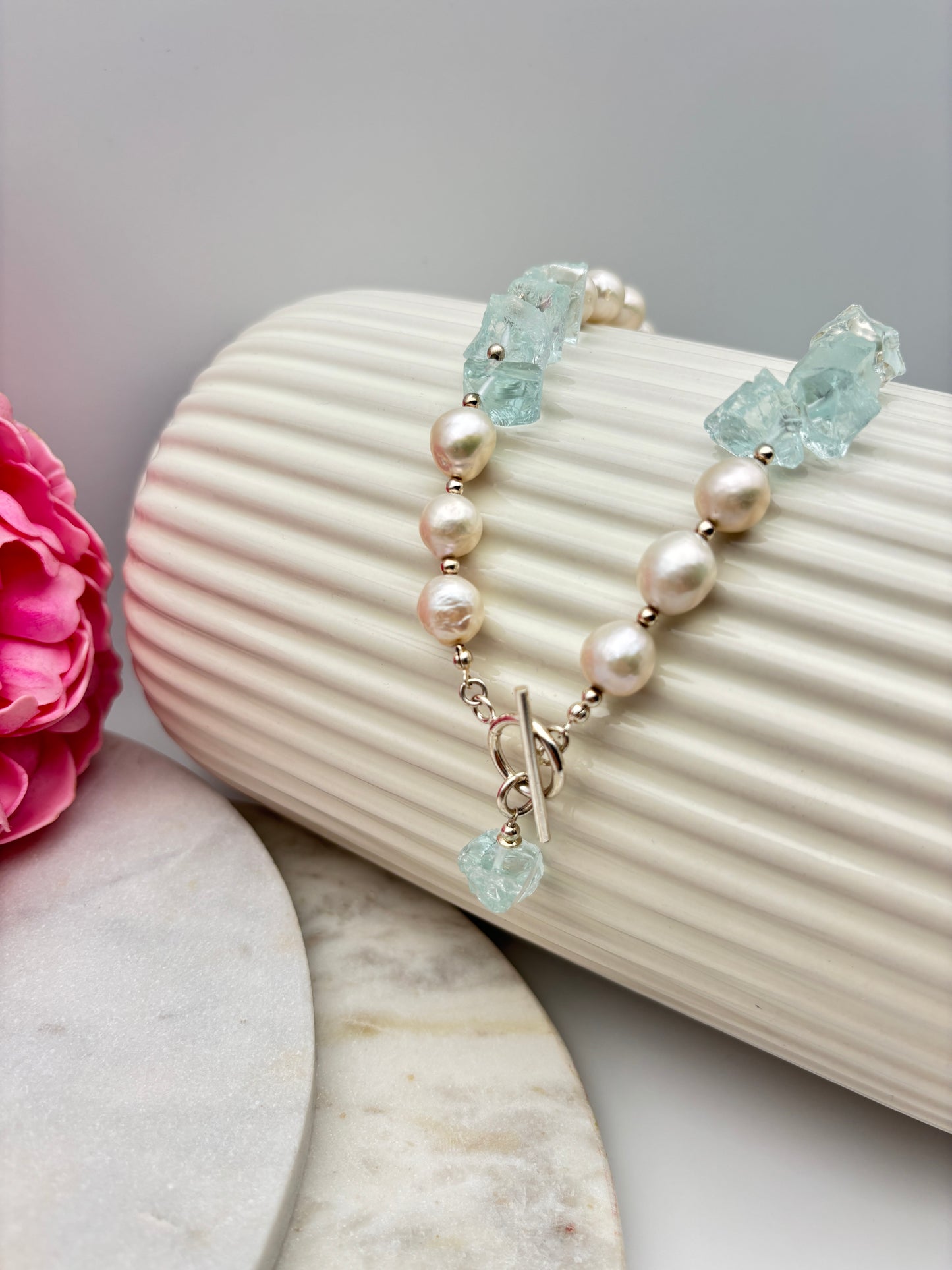 Süßwasserperlen, Quarz, Sterlingsilber S925