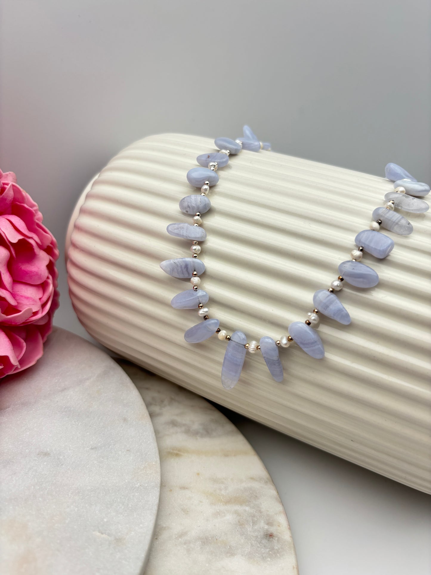 Achat, Süßwasserperlen, Sterlingsilber S925