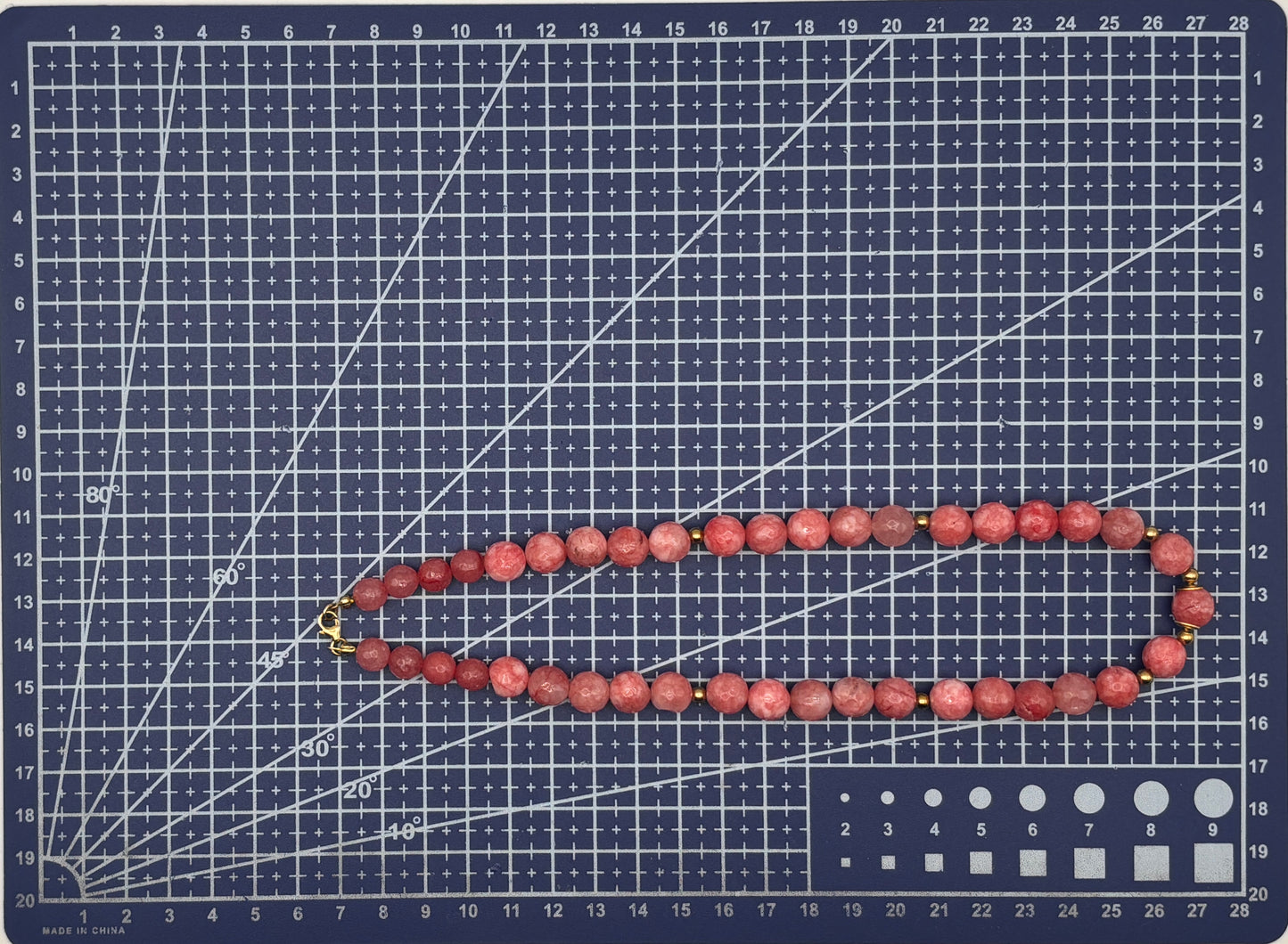 Rhodochrosit, Sterlingsilber S925/18K vergoldet