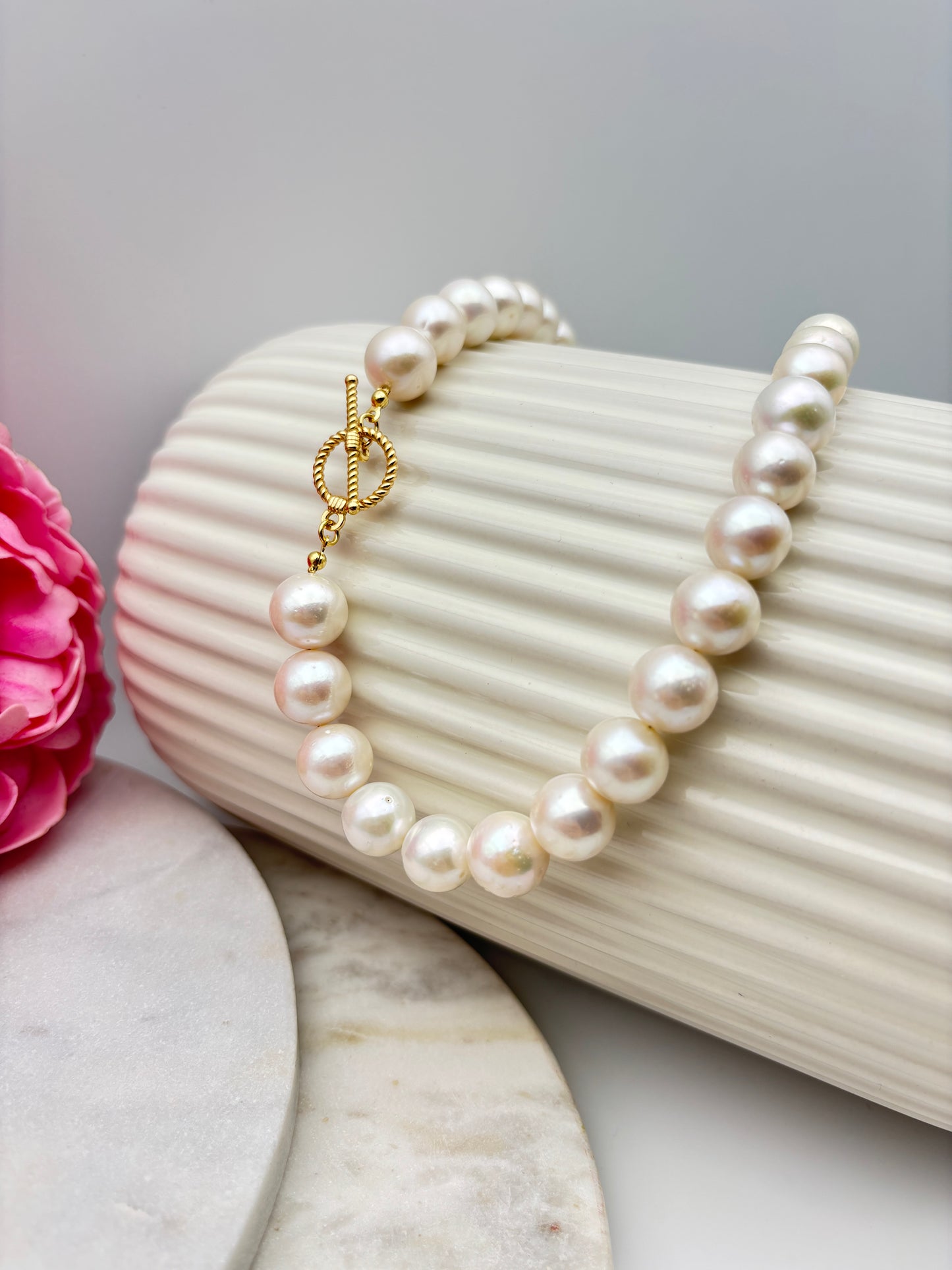 Süßwasserperlen, Sterlingsilber S925/18K vergoldet