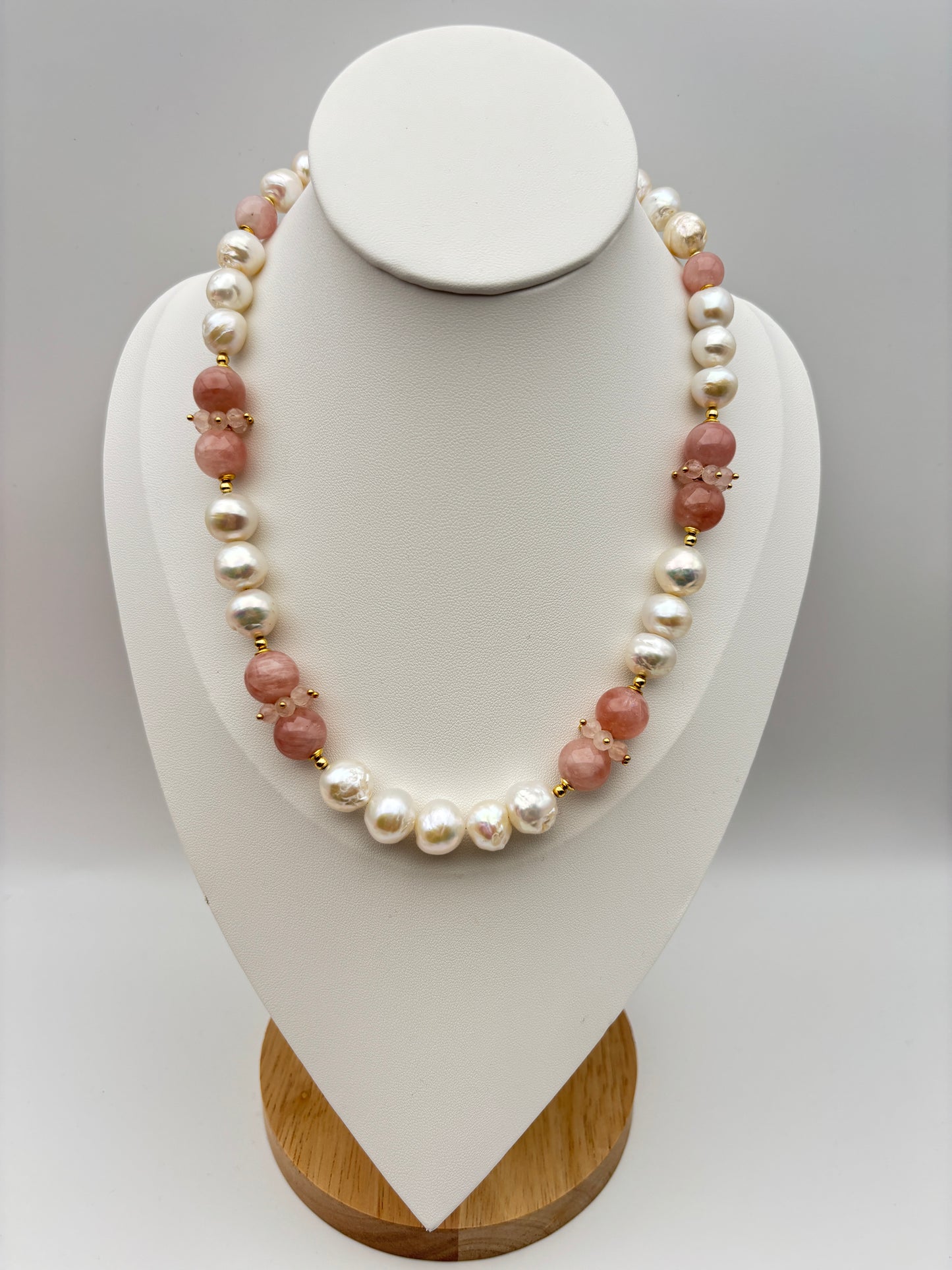 Süßwasserperlen, Quarz, Sterlingsilber S925/18K vergoldet