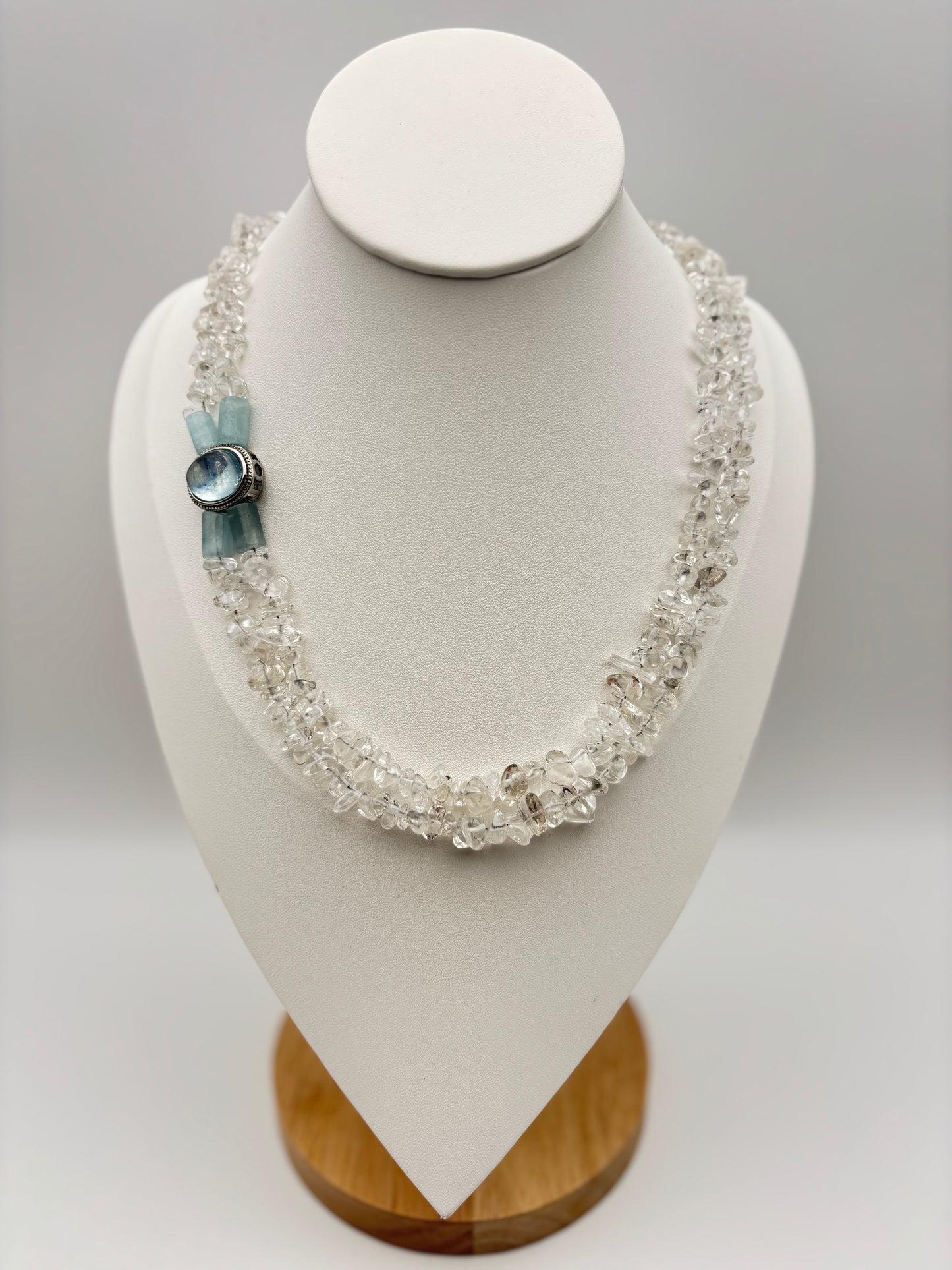 Quarz, Aquamarin, Sterlingsilber S925