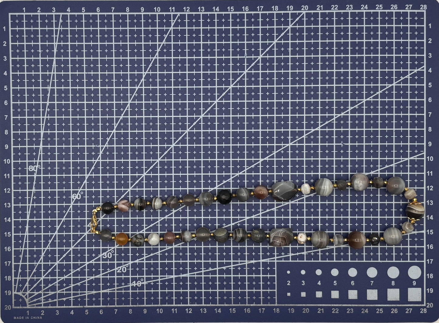 Achat Botswana, Sterlingsilber S925/18K vergoldet