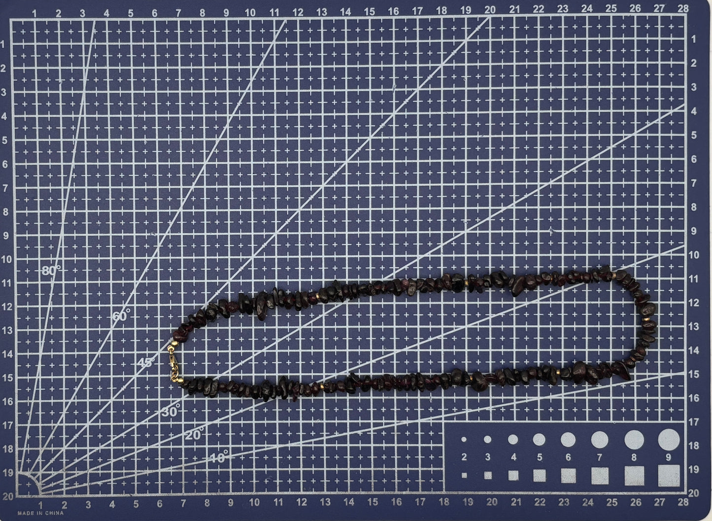 Granat, Sterlingsilber S925/18K vergoldet