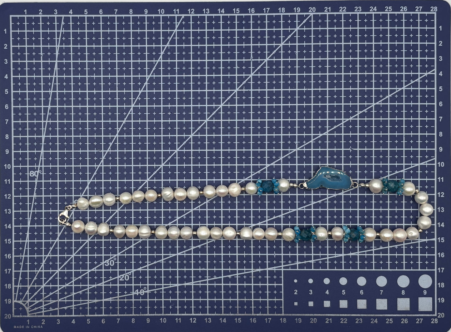 Süßwasserperlen, Achat, Apatit, Sterlingsilber S925