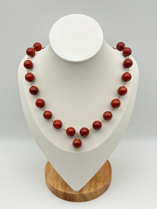 Jaspis, Sterlingsilber S925/18K vergoldet