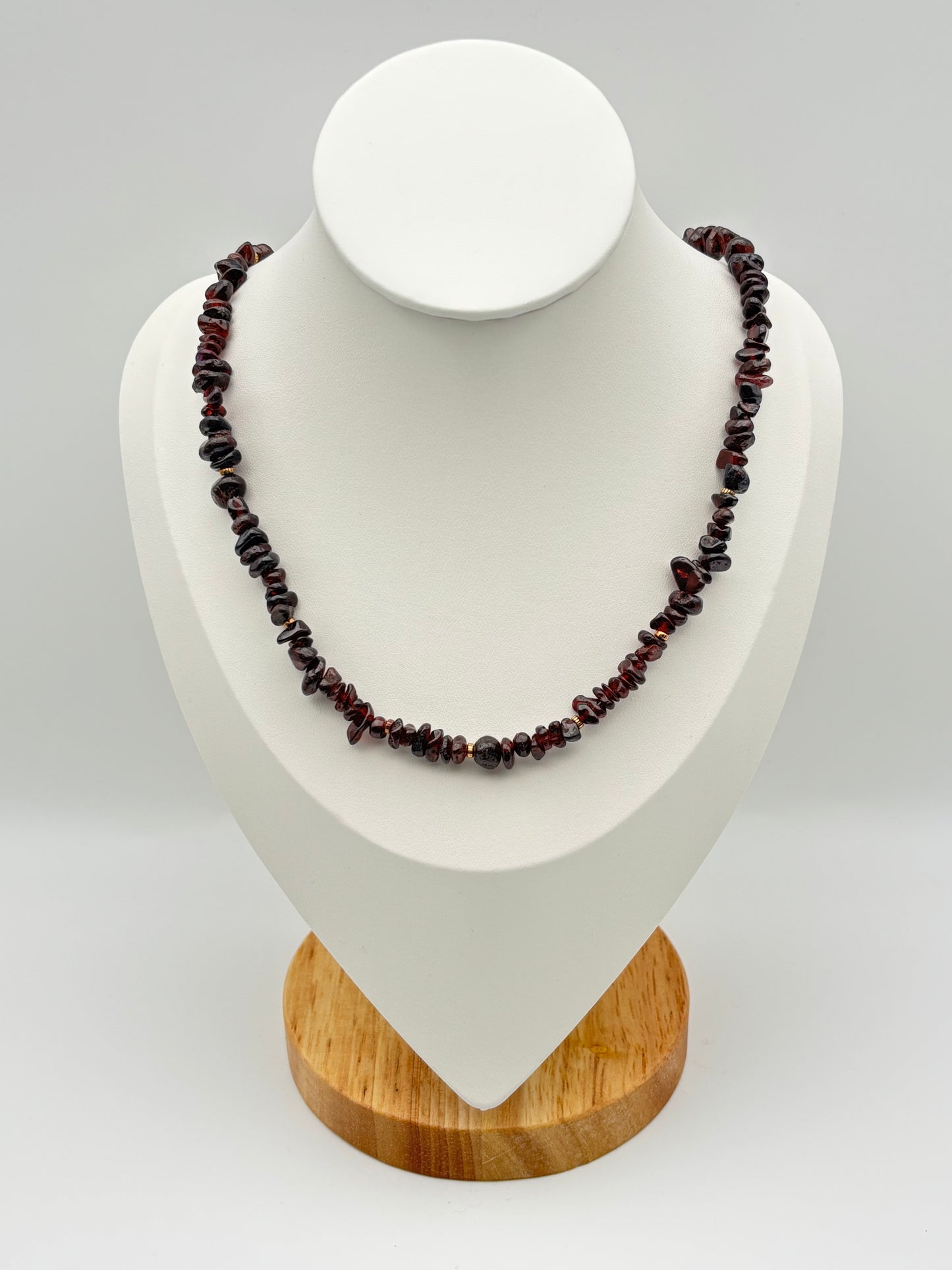 Granat, Sterlingsilber S925/18K vergoldet