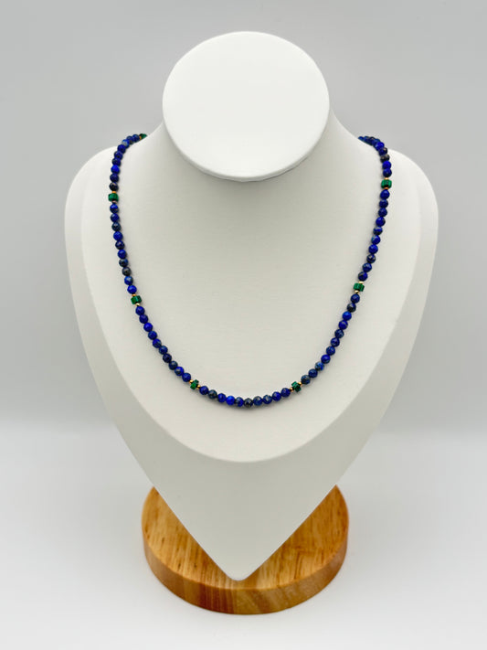 Lapislazuli, Malachit, Sterlingsilber S925/18K vergoldet