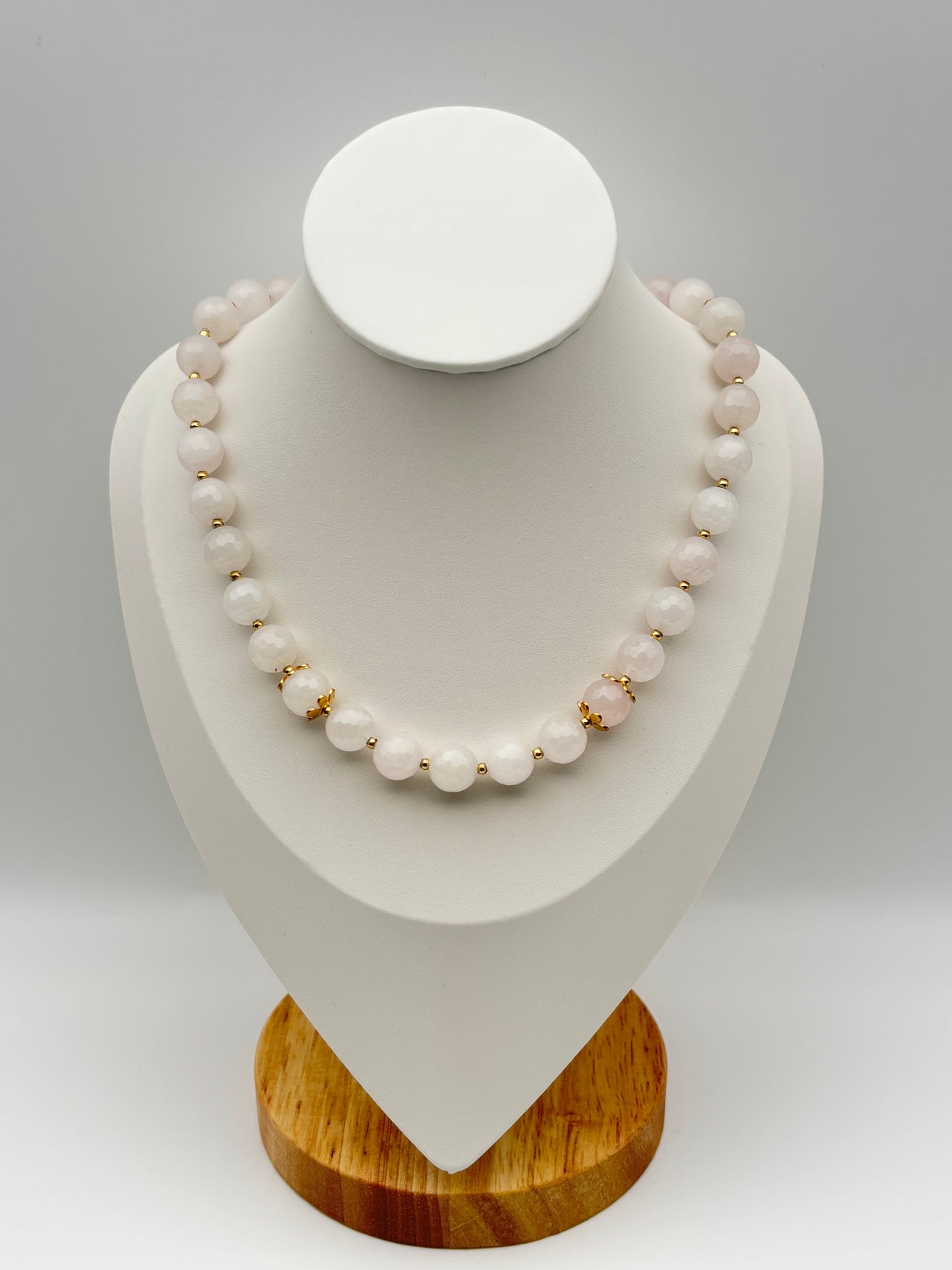 Rosenquarz, Sterlingsilber S925/18К vergoldet