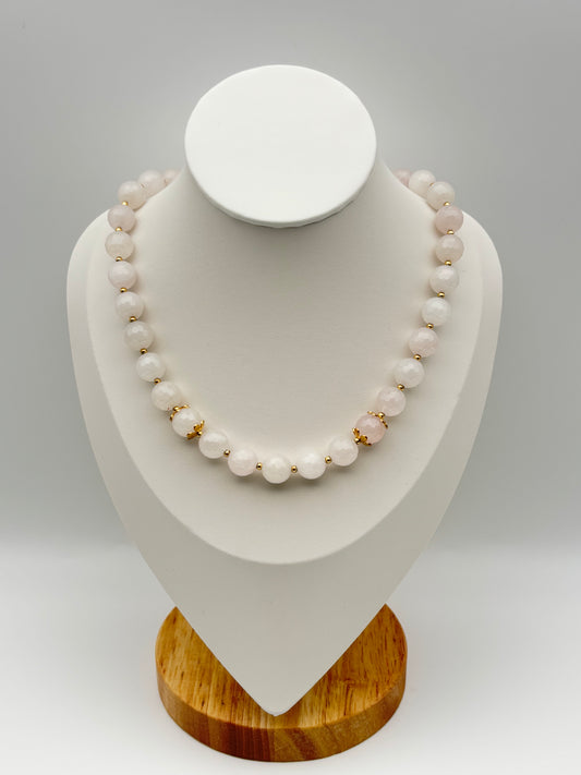 Rosenquarz, Sterlingsilber S925/18К vergoldet