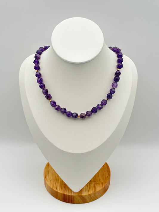 Amethyst, Sterlingsilber S925/18K vergoldet