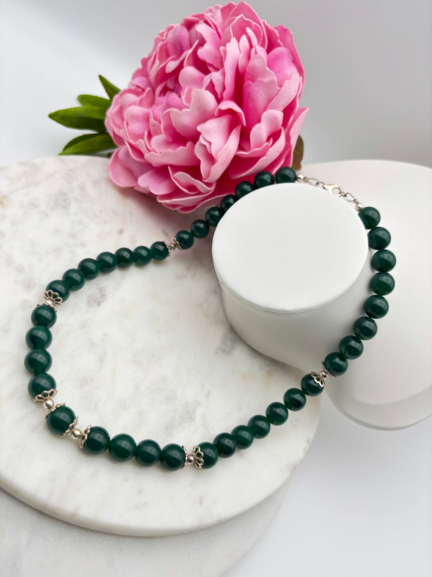 Grüner Achat, Sterlingsilber S925