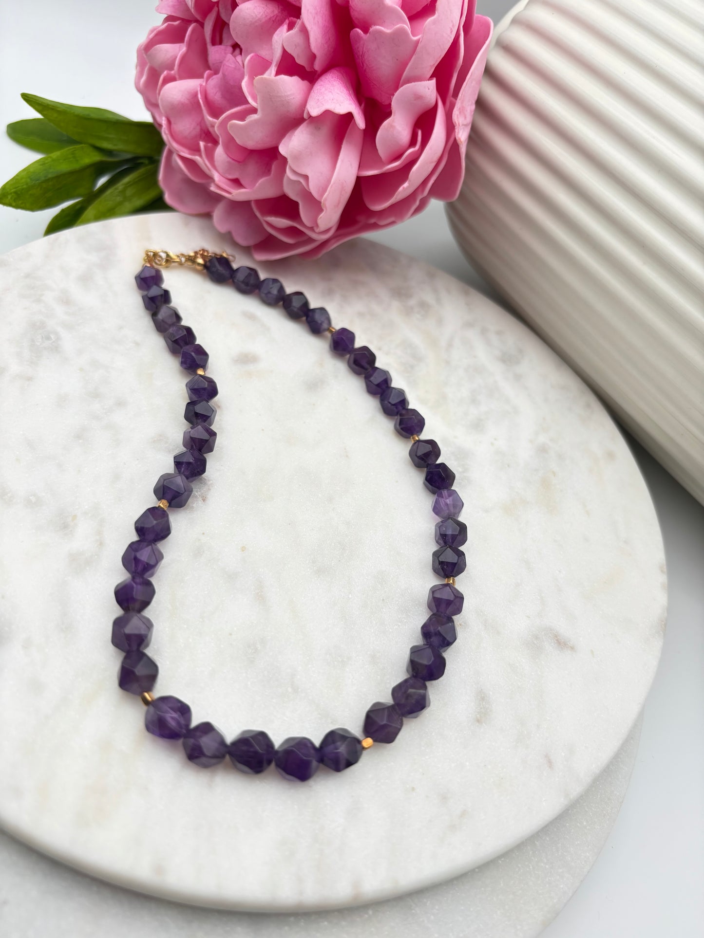 Amethyst, Sterlingsilber S925/18K vergoldet