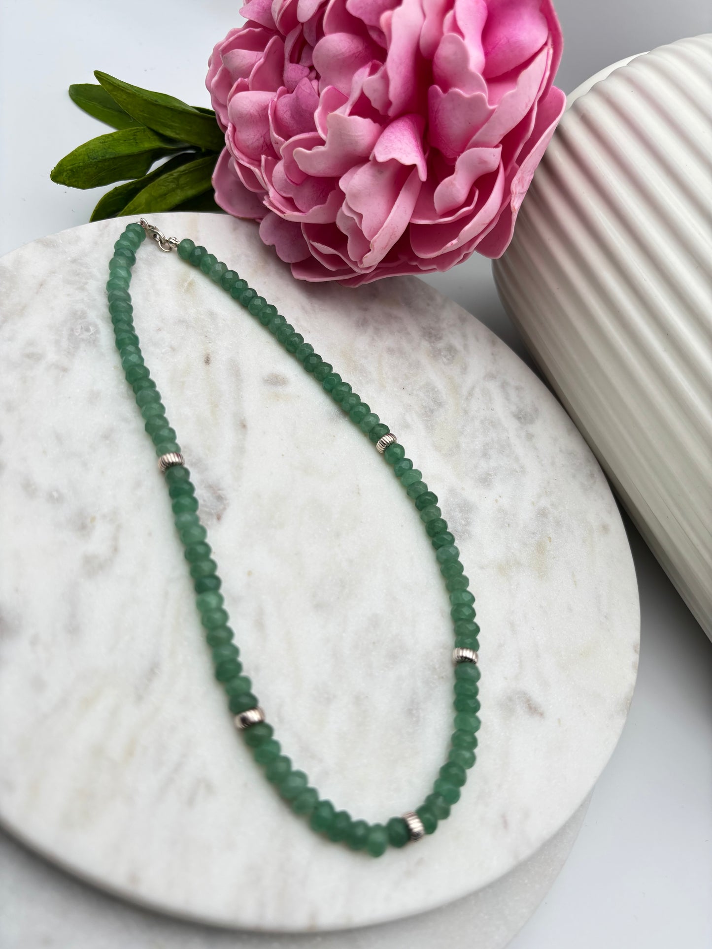 Grüne Jade, Sterlingsilber S925