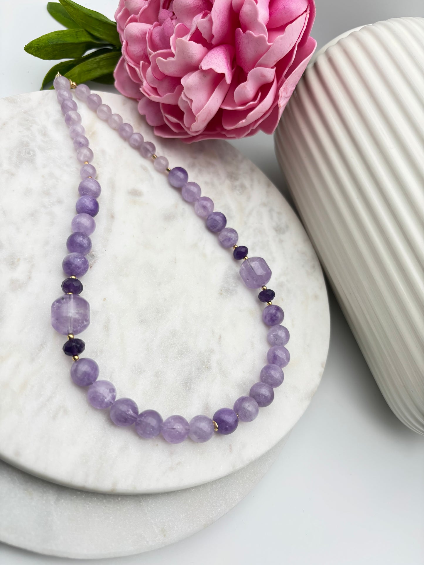 Amethyst, Sterlingsilber S925/18K vergoldet